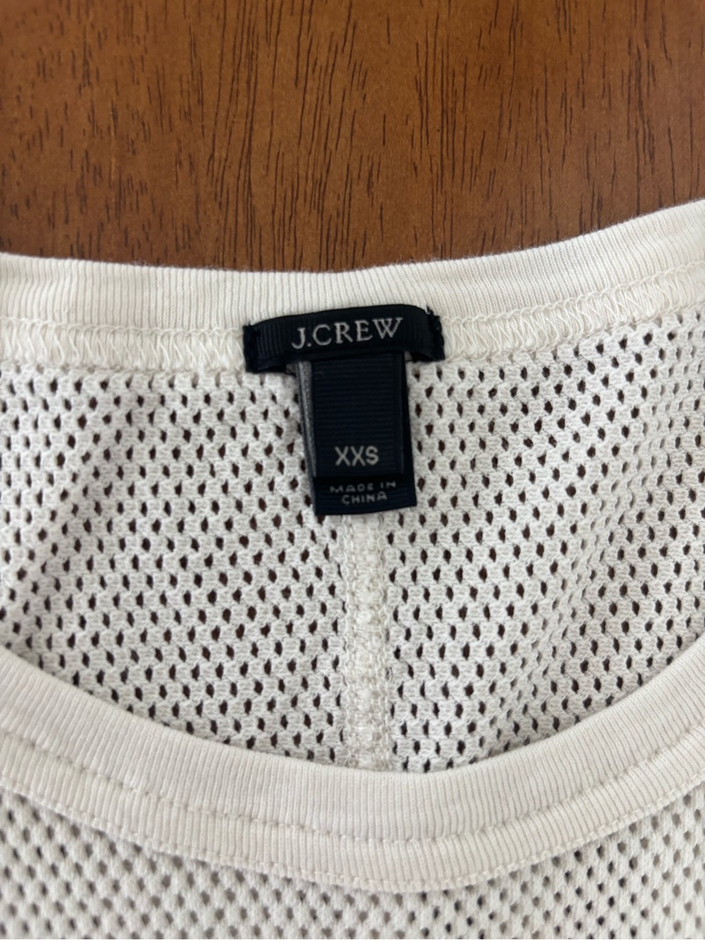 J. Crew Cream Short Sleeve Mesh Tee - Picture 2 of 5